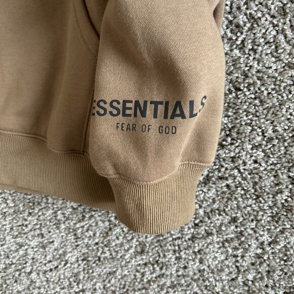 Fear of God Essentials Mens Sz Medium Tan Hoodie Sweaters - Picture 7 of 10